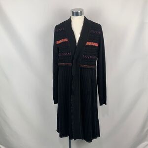 Didier Parakian NWT black with pink detail long cardigan